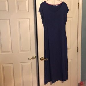 Blue knit maxi dress